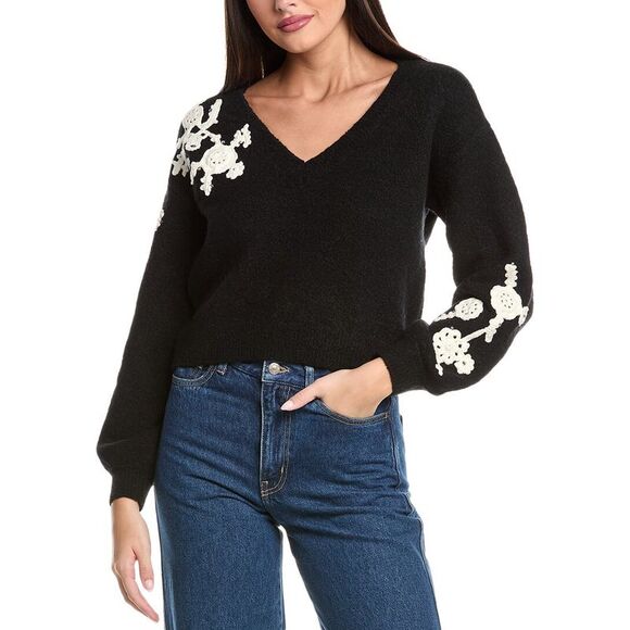 Cinq à Sept Sweaters - Cinq À Sept Womens  Dana Wool-Blend Pullover, Black